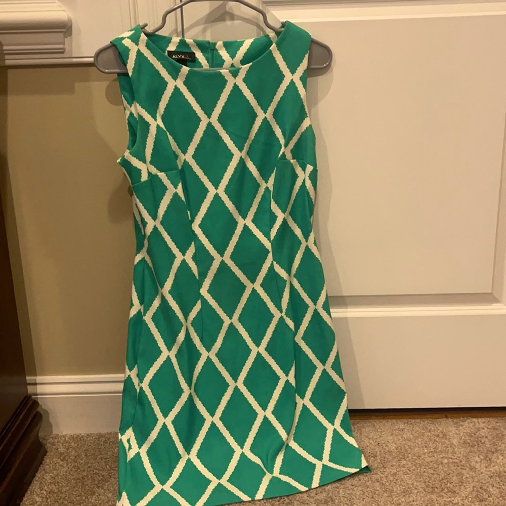 This is a sleeveless dress in excellent condition